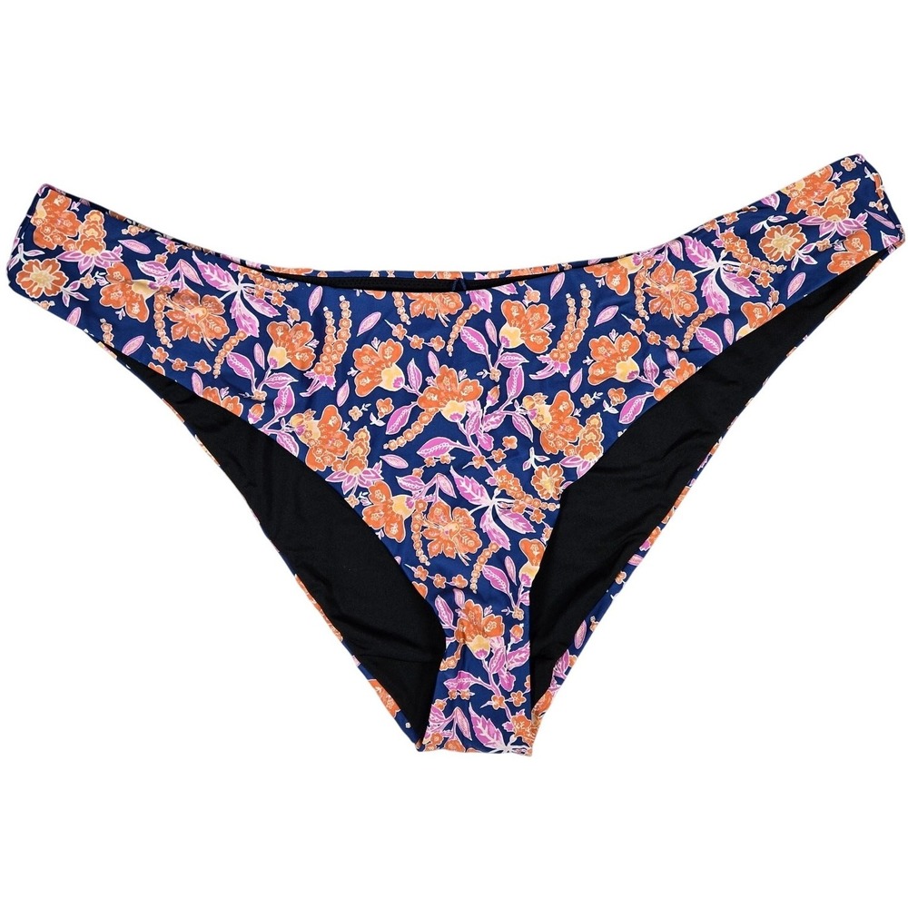 J. Crew Curved-waist cheeky bikini bottom in gathered floral block print 2X NWT